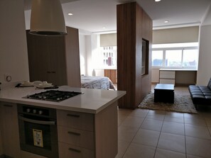 Comfort Apartment, 1 King Bed with Sofa bed | Private kitchen | Full-size fridge, microwave, oven, stovetop - Boutique Apartment Carso Alameda 1102 (Mexico City)