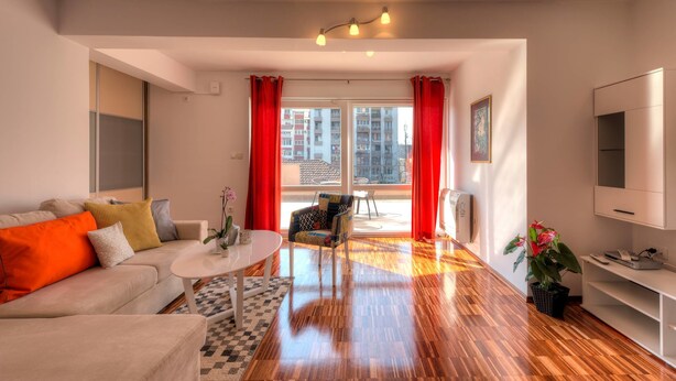 Luxury Apartment, 1 Bedroom, Terrace, Garden Area | Living area | Flat-screen TV - Apartments City Center (Tivat)