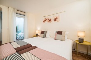 Leilighet – standard, 1 soverom, terrasse | 1 soverom, italienske Frette-laken og sengetøy av topp kvalitet