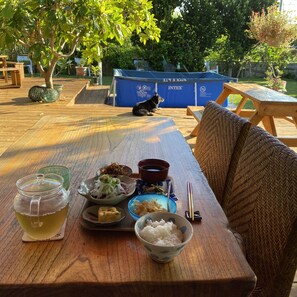 Free daily local cuisine breakfast  - Hali Hali House (Ishigaki)