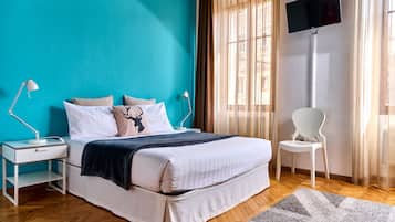 Premium bedding, down comforters, pillowtop beds, desk