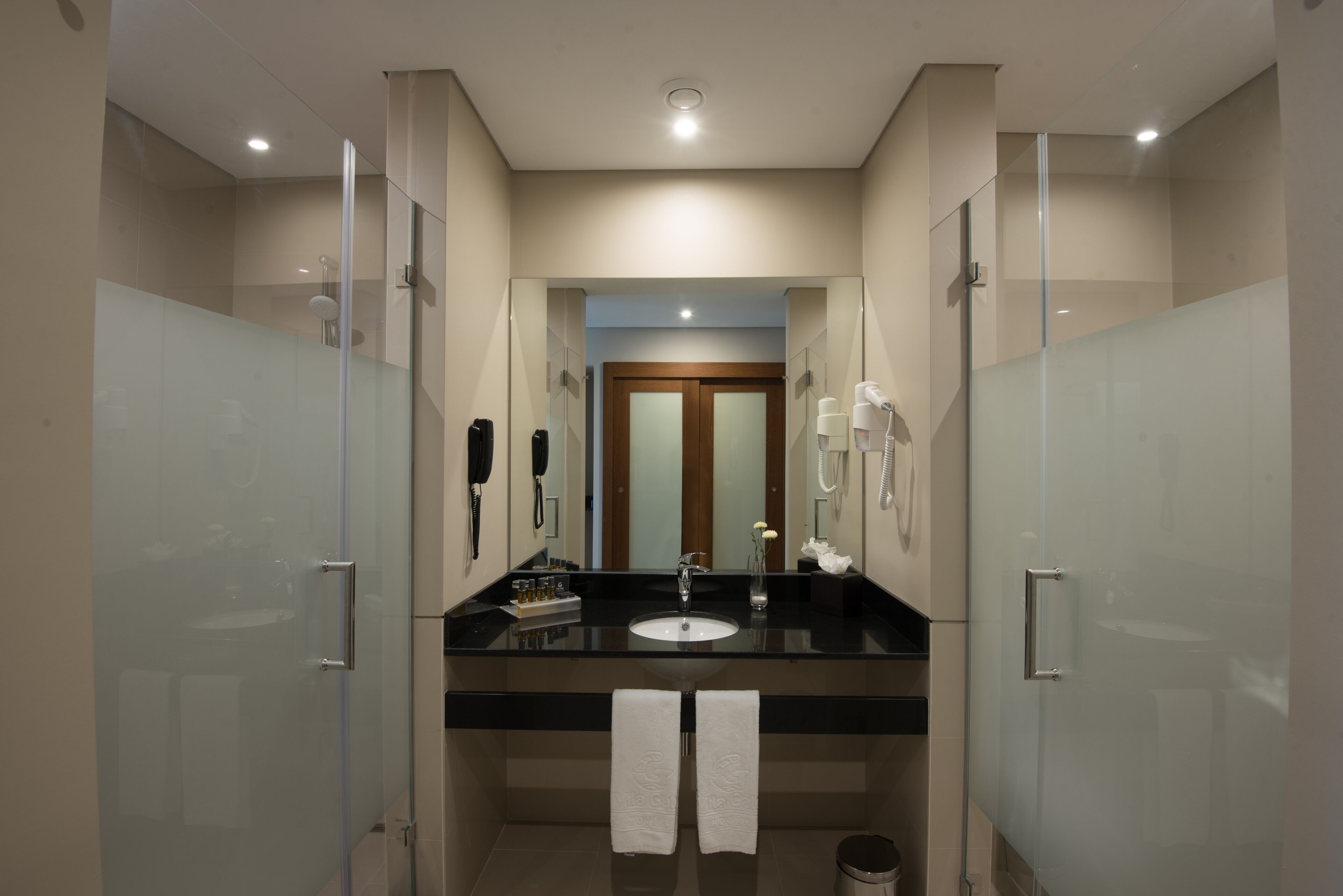 shower, free toiletries, hair dryer, bathrobes