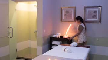 Sauna, hot tub, steam room, body treatments, aromatherapy, body wraps
