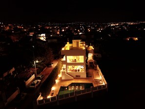 Front of property - evening/night - Villa d'Irene (Spata-Artemida)