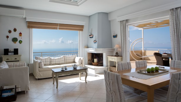 Superior Apartment, 3 Bedrooms, Non Smoking, Ocean View | Living area - Amalia Apartments (Lefkada)