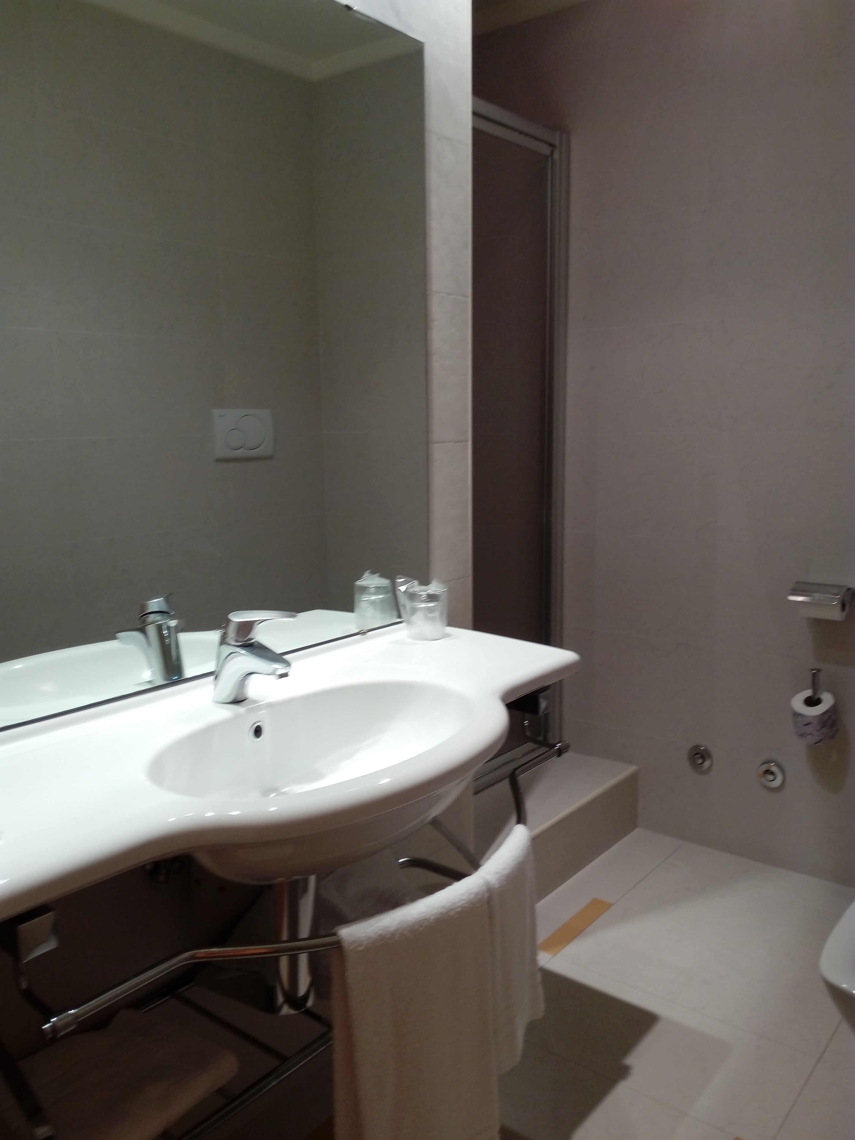 free toiletries, hair dryer, towels