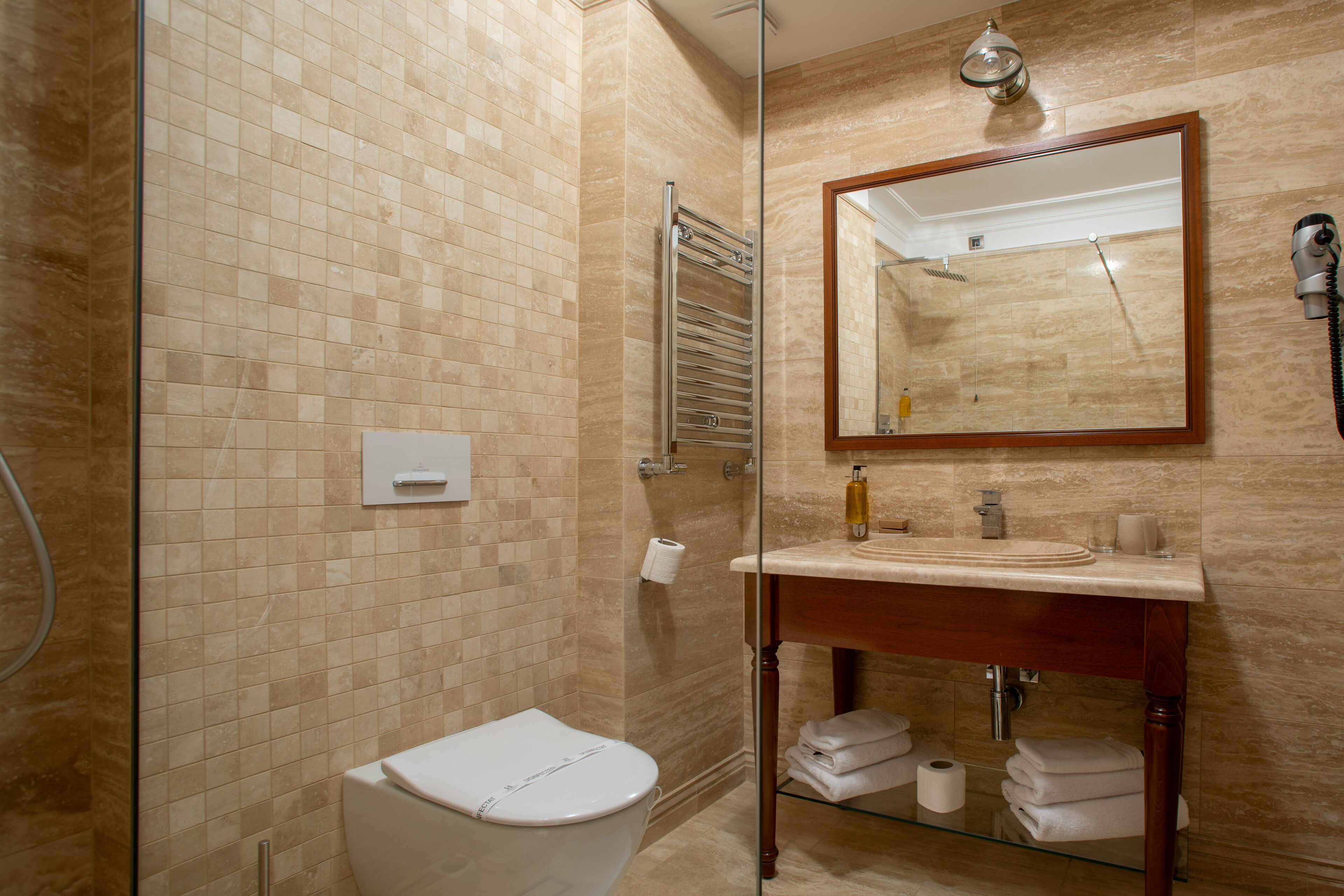 standard double room, 1 queen bed with sofa bed | bathroom | shower, free toiletries, hair dryer, bathrobes