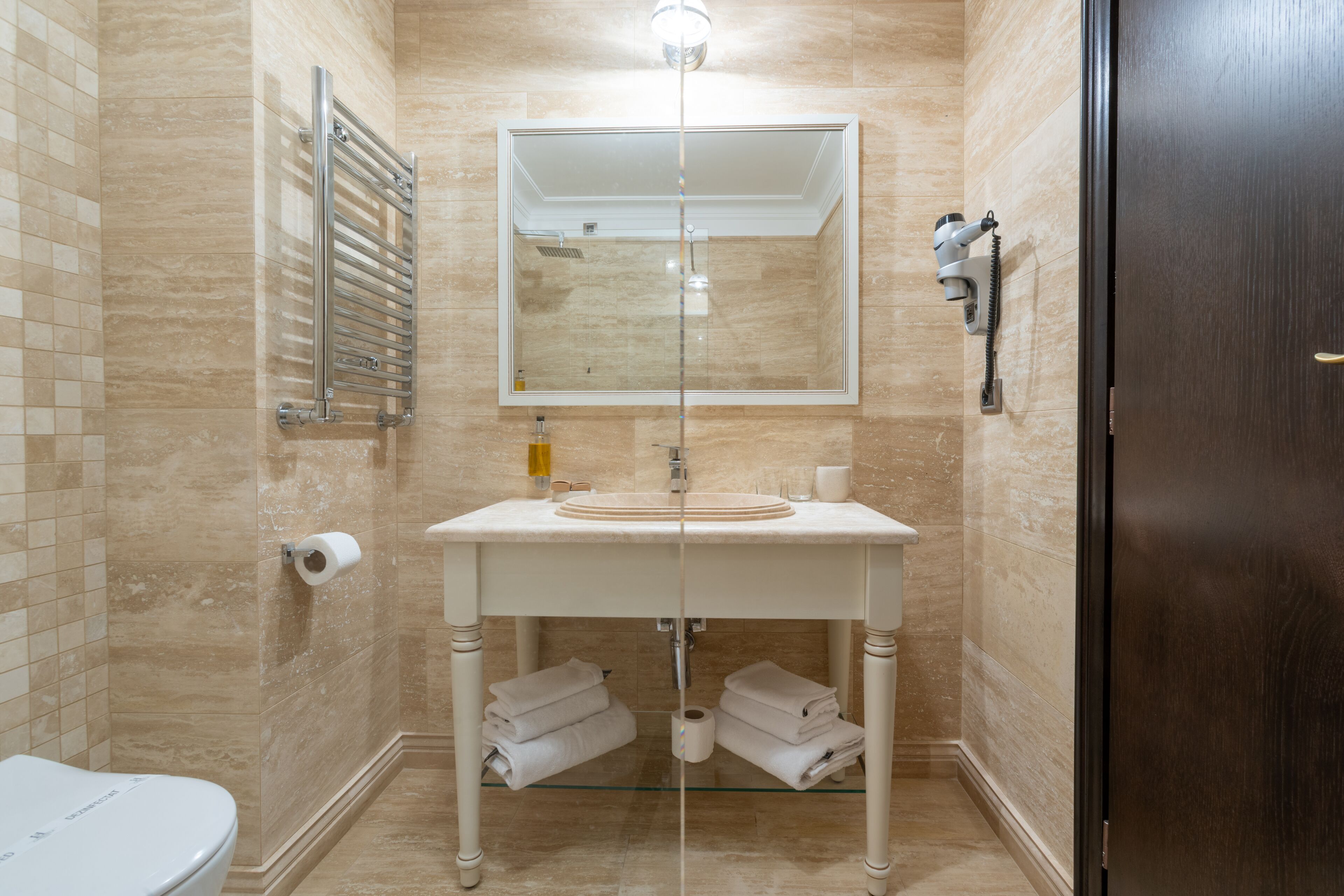 shower, free toiletries, hair dryer, bathrobes