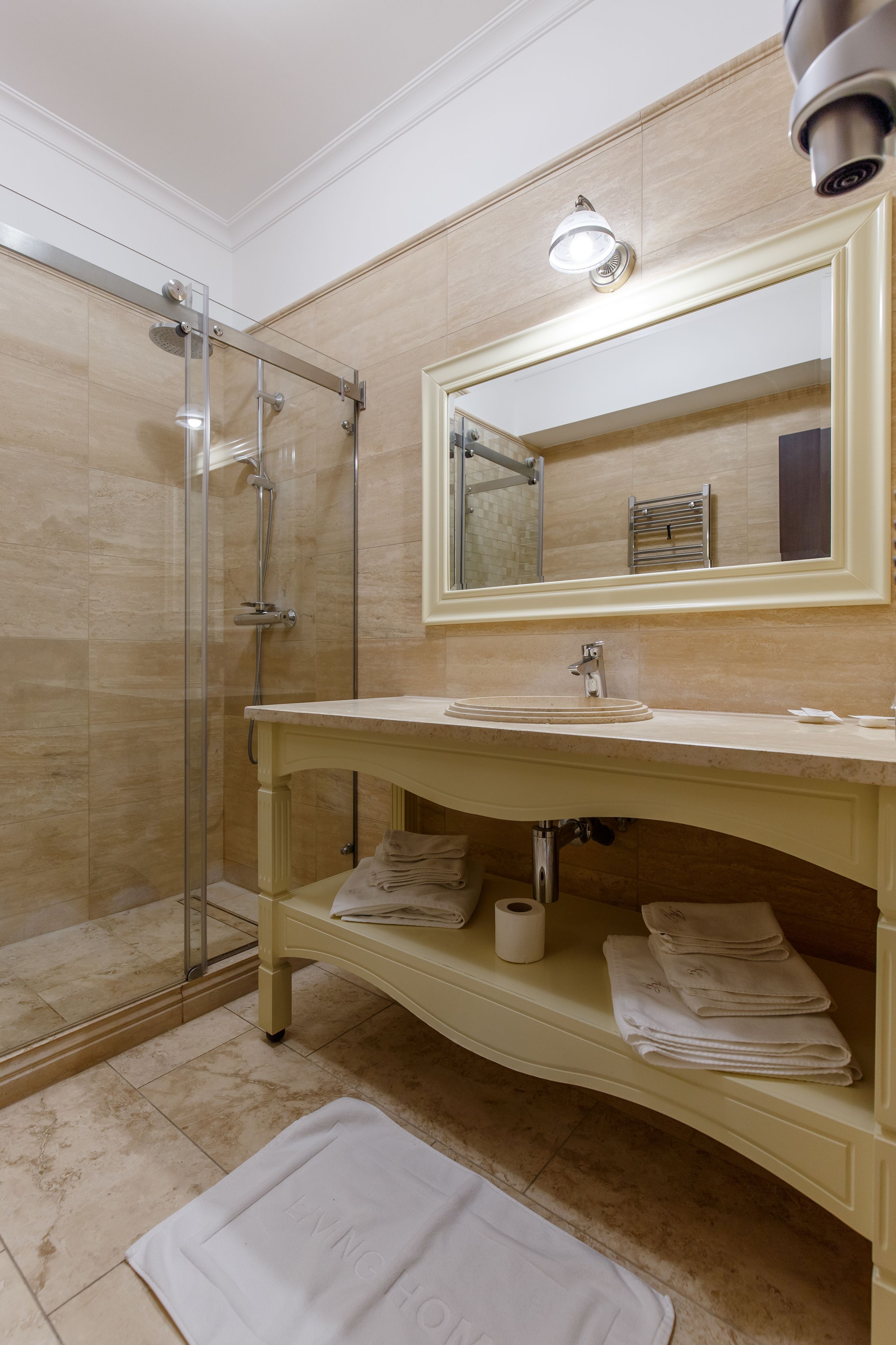 double room, 1 queen bed with sofa bed | bathroom | shower, free toiletries, hair dryer, bathrobes