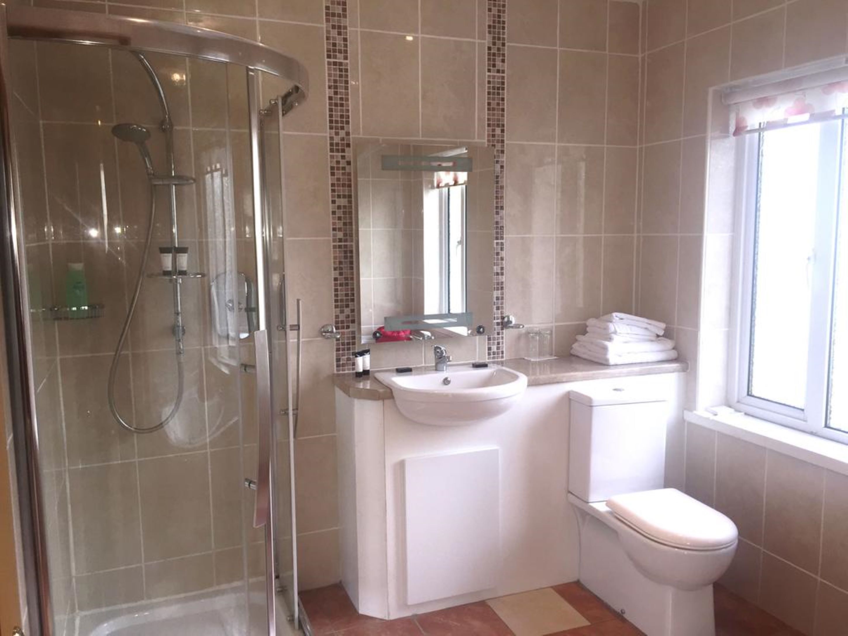 free toiletries, hair dryer, towels