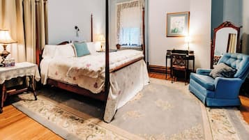 Room, Private Bathroom (Julia's Repose #8) | Egyptian cotton sheets, down comforters, desk, iron/ironing board