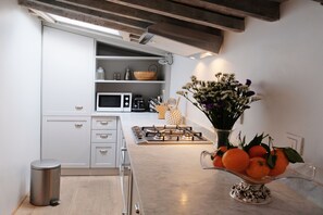 Apartment, 1 Bedroom | Private kitchen | Full-size fridge, microwave, oven, stovetop - Vivaldi Terrace (Florence)