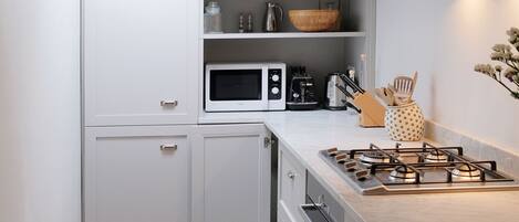 Apartamento, 1 habitación | Cocina privada | Frigorífico grande, microondas, horno y placa de cocina