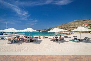 Private beach, beach bar