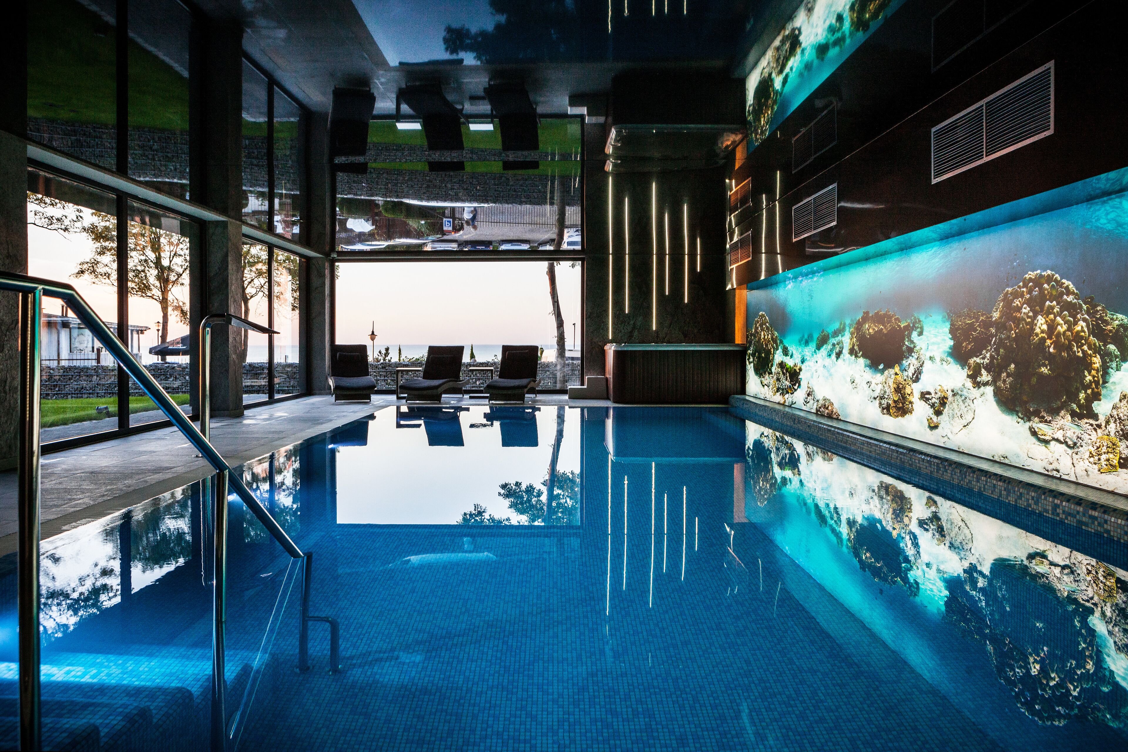 Indoor pool, open 6:00 AM to 10:00 PM, free cabanas, sun loungers