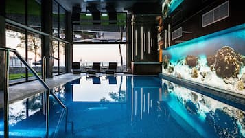 Indoor pool, open 6:00 AM to 10:00 PM, free cabanas, sun loungers