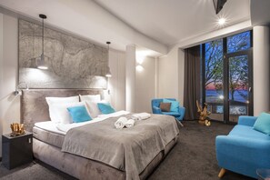 Deluxe-studiosuite | Egyptiske bomuldslagner, premium-sengetøj, minibar