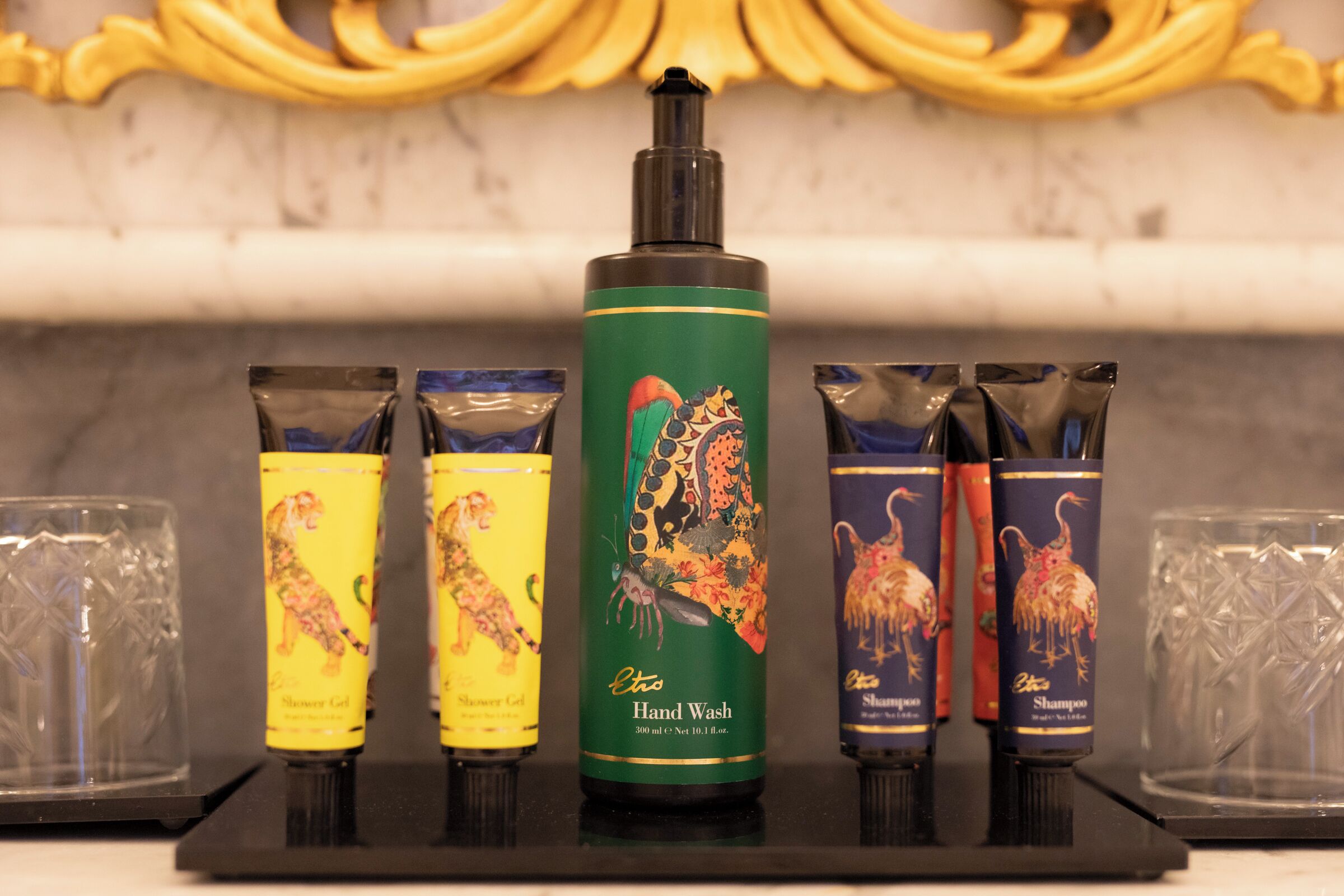 free toiletries, hair dryer, bathrobes, slippers