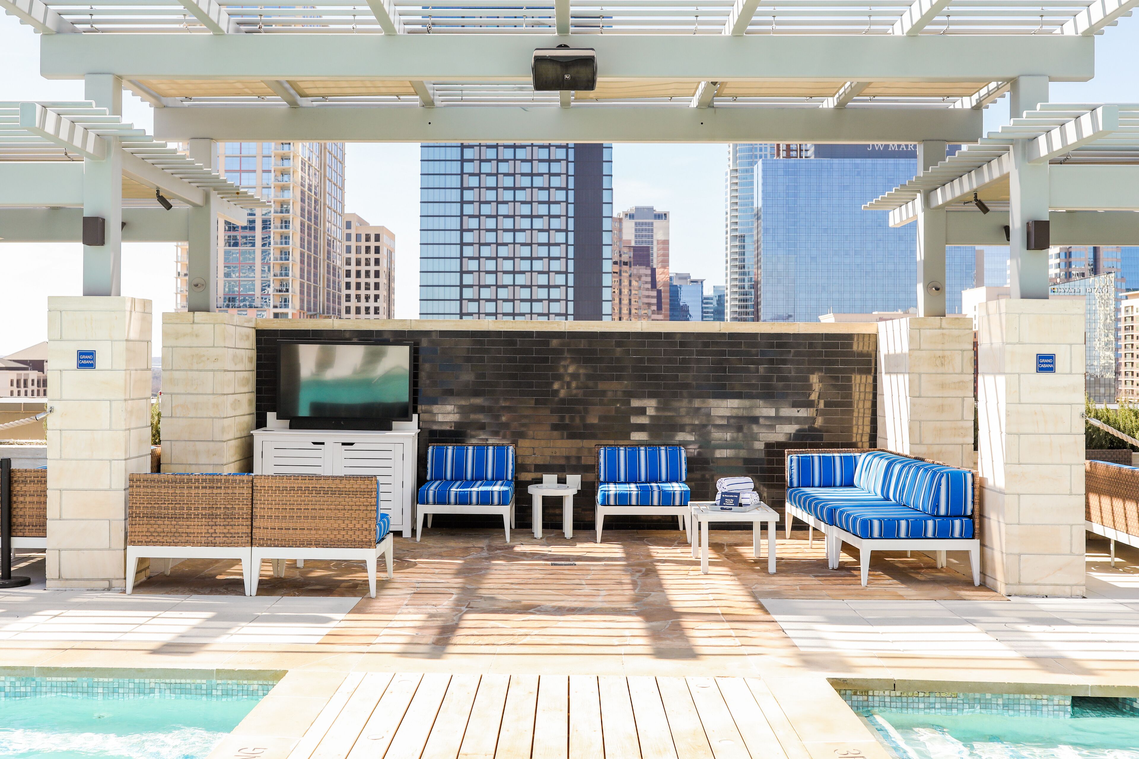 outdoor pool, pool cabanas (surcharge), pool loungers