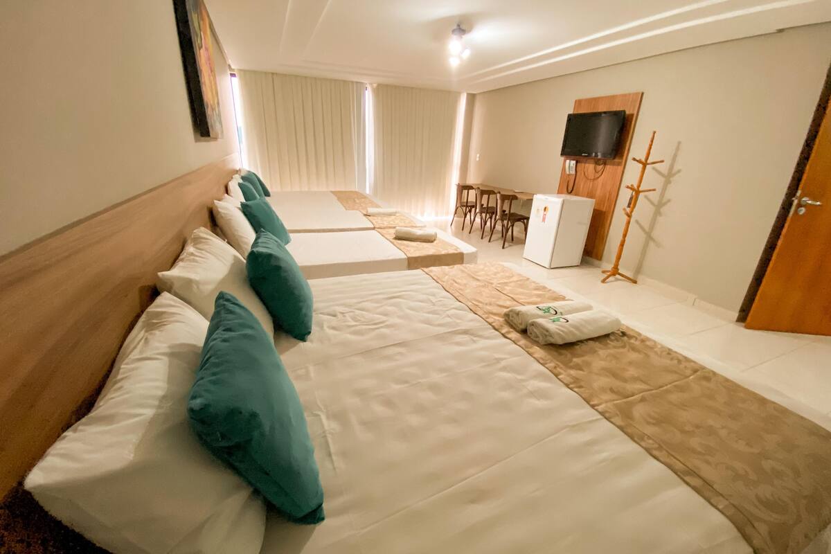 family room, multiple beds | minibar, desk, blackout curtains, free wifi