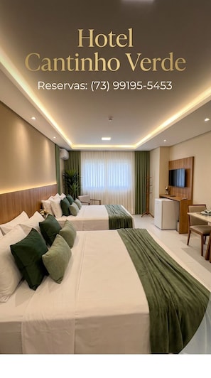 Family Quadruple Room, Multiple Beds | Minibar, desk, blackout drapes, free WiFi