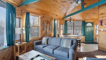 Villa #11- Mama Bears Den | Living area | TV, fireplace, DVD player