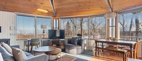 Villa #5- High Five | Área de estar | TV, lareira, DVD player