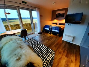 Cabin, Patio, Mountain View | Premium bedding, blackout drapes, soundproofing, iron/ironing board - Nordic Natura (Skinnastadur)