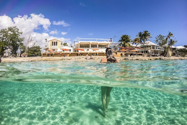 On the beach, scuba diving, snorkelling