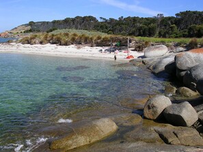 On the beach - Sawyers Bay Shacks (Blue Rocks)