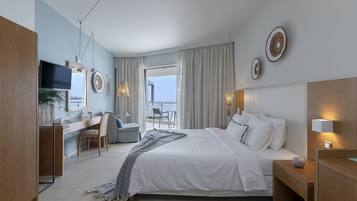 Double Room, Sea View | Premium bedding, minibar, in-room safe, desk