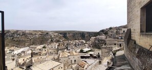 A historic town with narrow streets and traditional stone buildings.