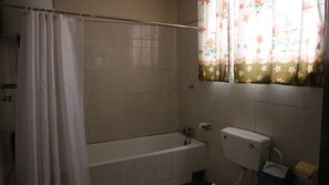 Quarto duplo, 1 quarto | Banheiro | Chuveiro/banheira combinados, produtos de toalete grátis
