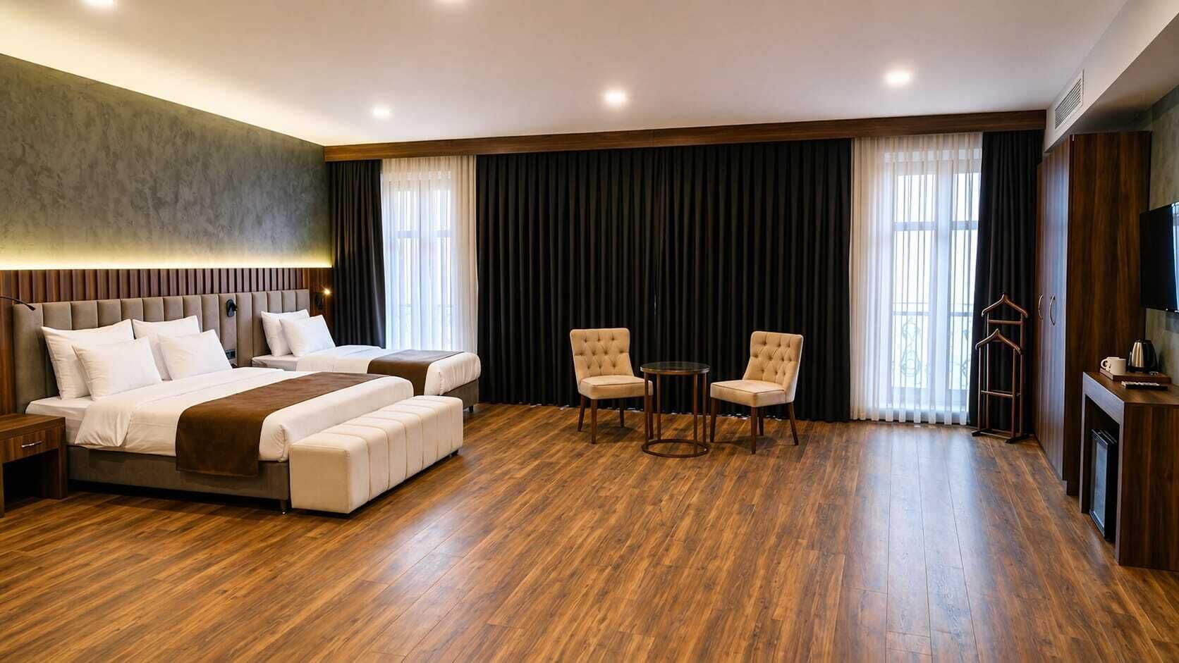 Family Room, Multiple Beds | Premium bedding, free minibar items, in-room safe, desk