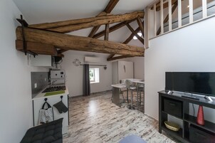 Studio (Merlot) | Coin séjour | Télévision à écran plat