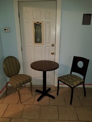Fridge, microwave, coffee/tea maker