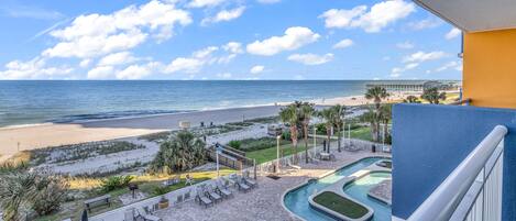 Standaard appartement, balkon, uitzicht op het strand | Uitzicht vanaf balkon