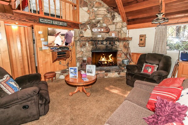 Cabin, 1 King Bed with Sofa bed, Non Smoking | Living room