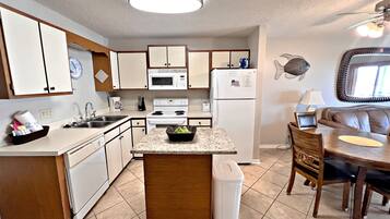 Fridge, microwave, stovetop, dishwasher