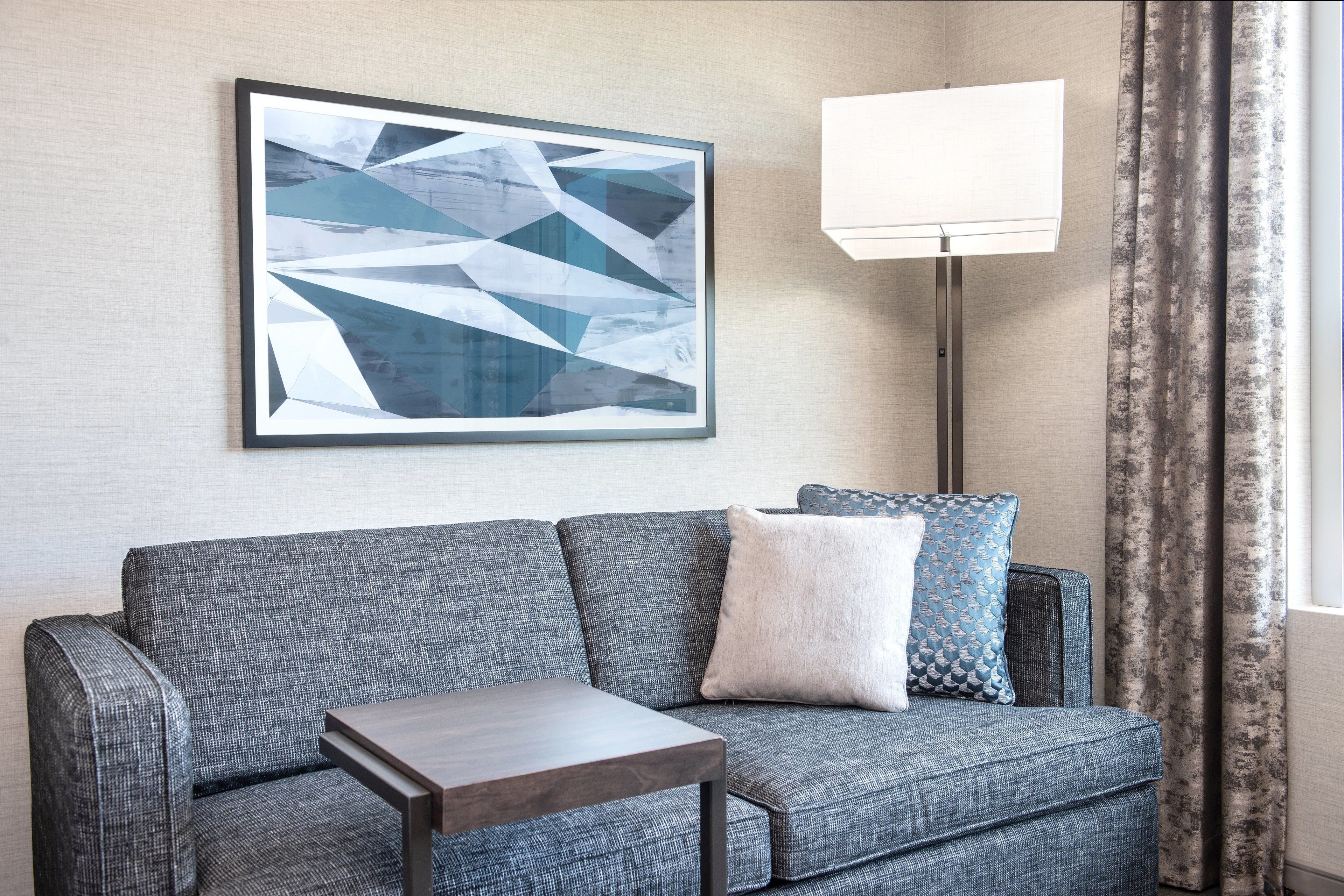 hypo-allergenic bedding, in-room safe, desk, blackout curtains