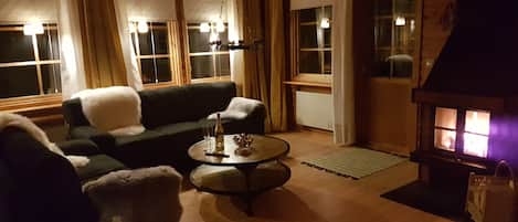 TV, fireplace, video games