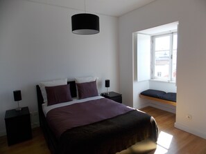 1 bedroom, desk, iron/ironing board, travel cot