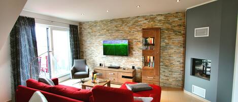 Télévision, cheminée