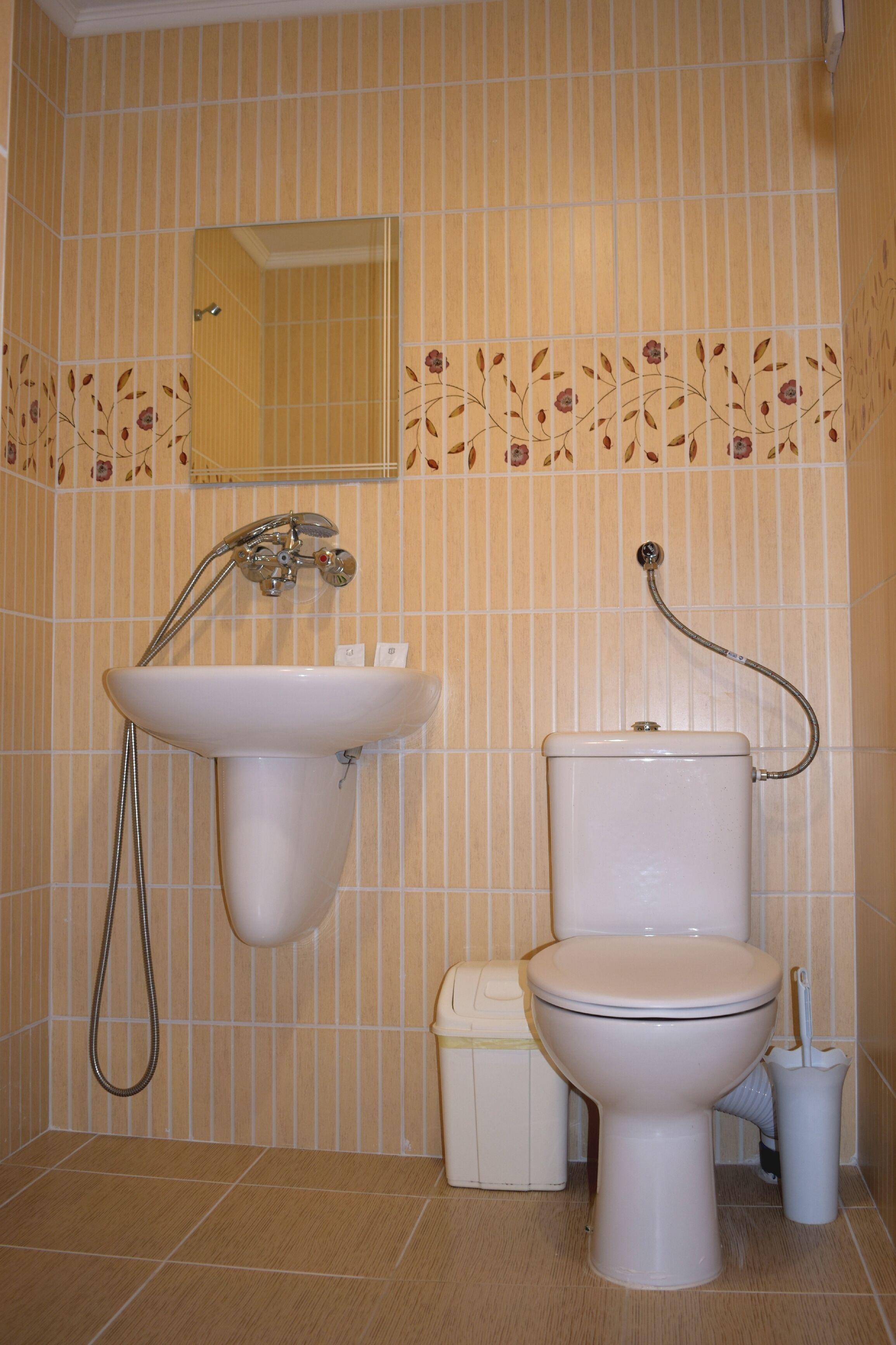 economy double room | bathroom | shower, free toiletries, hair dryer, towels