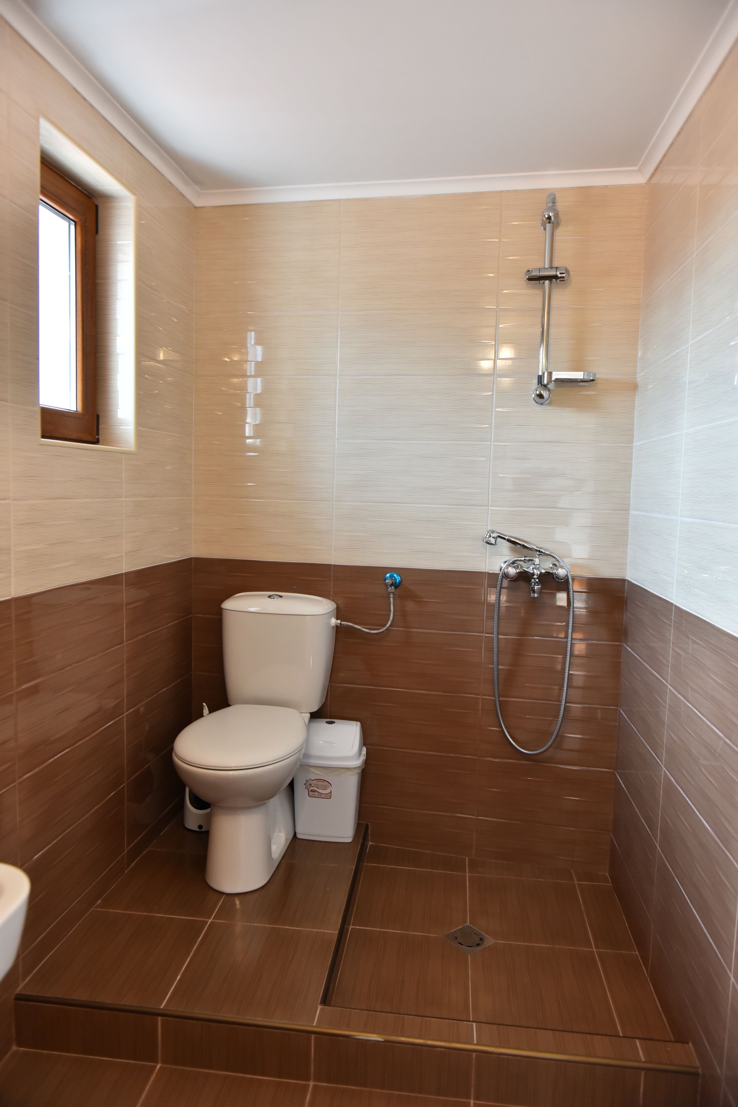 economy double room | bathroom | shower, free toiletries, hair dryer, towels