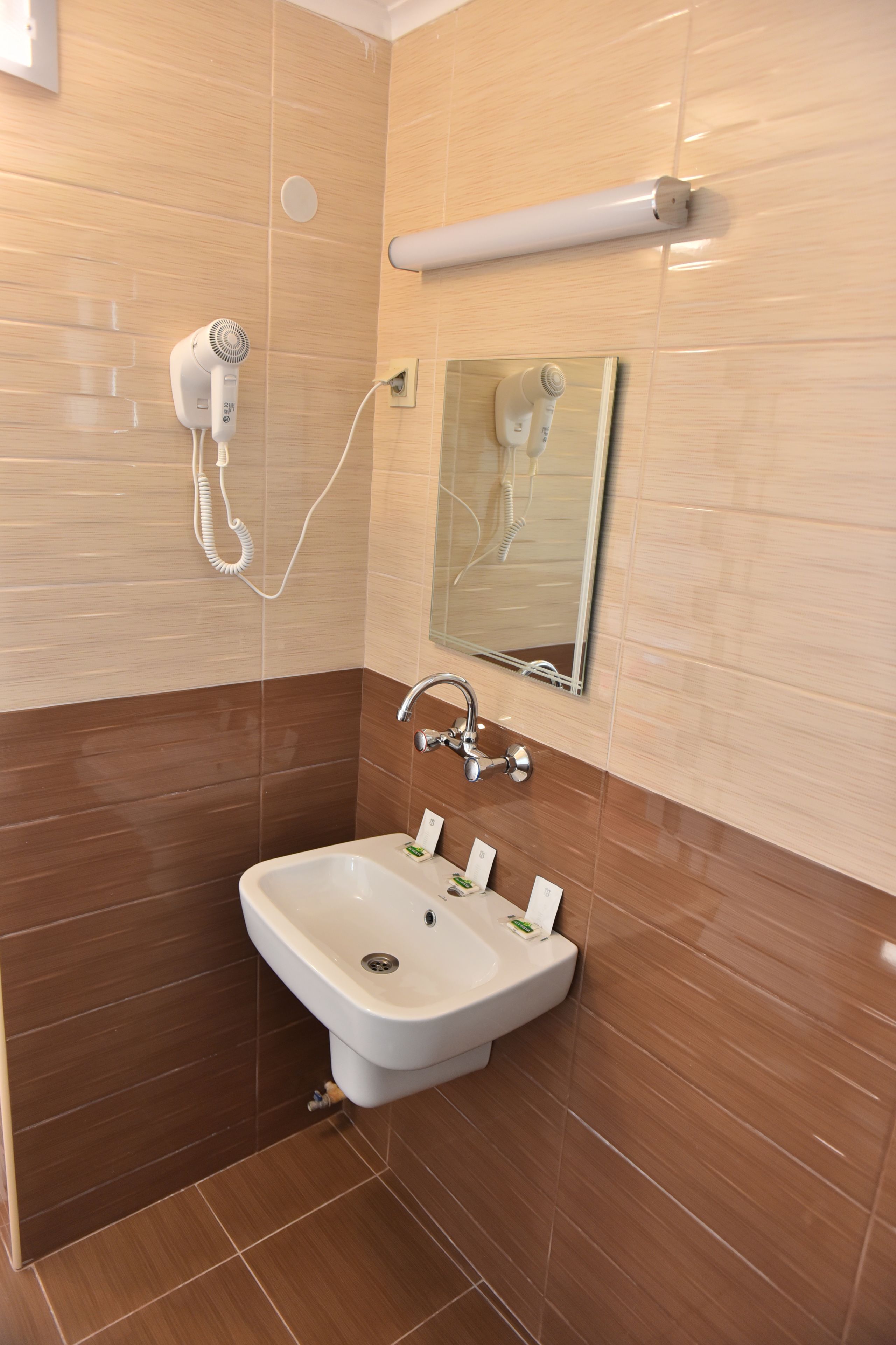 economy double room | bathroom | shower, free toiletries, hair dryer, towels