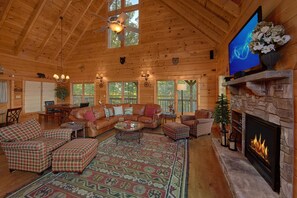 TV, fireplace, DVD player