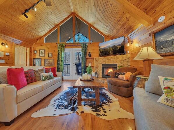 Smart TV, fireplace, video games