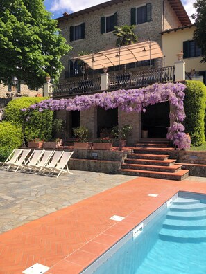 Outdoor pool - A Panoramic Tuscan Luxury - Villa Maria in Fronzano (Reggello)