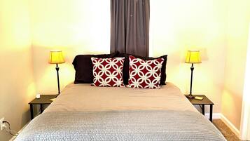 2 bedrooms, iron/ironing board, travel crib, WiFi